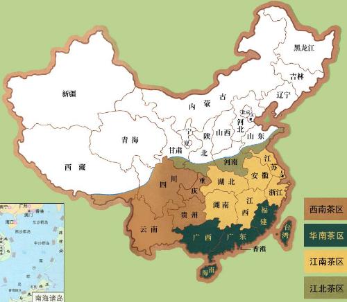 tea growing regions china map xinan huanan jiangnan jiangbei